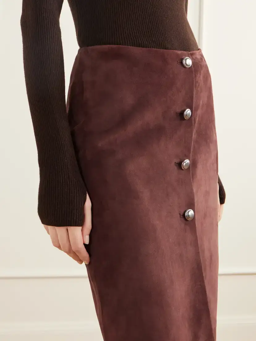 Altuzarra Pinkard Paneled Suede Midi Skirt | Thumbnail 5