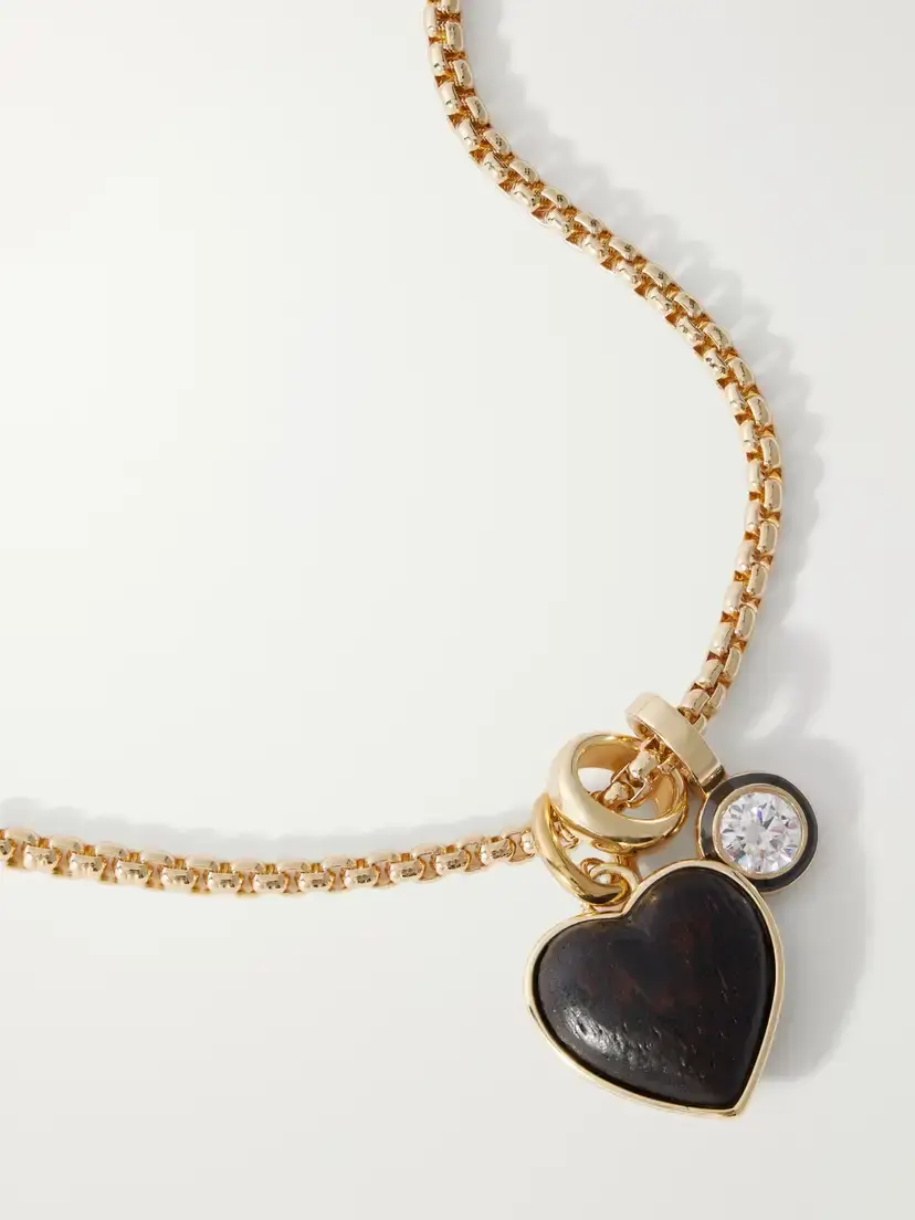 Roxanne Assoulin The Mini Simple Wood Heart Gold-tone Necklace | Thumbnail 4 Roxanne Assoulin The Mini Simple Wood Heart Gold-tone Necklace | Thumbnail 4