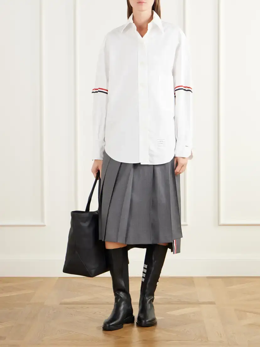 Thom Browne Striped Full-grain Leather Knee Boots | Thumbnail 4 Thom Browne Striped Full-grain Leather Knee Boots | Thumbnail 4