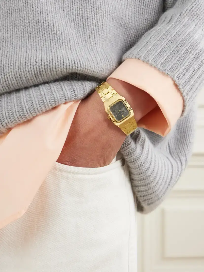 Stephanie Windsor + Audemars Piguet Vintage 1980s Royal Oak Cube Mini Quartz-movement 18-karat Gold Watch (6.25'' Wrist) | Thumbnail 2