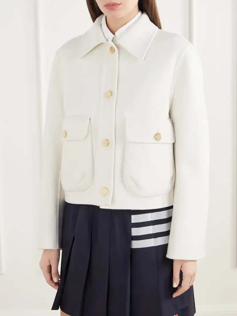 Thom Browne Cropped Wool And Cashmere-blend Felt Jacket | Thumbnail 3 Thom Browne Cropped Wool And Cashmere-blend Felt Jacket | Thumbnail 3