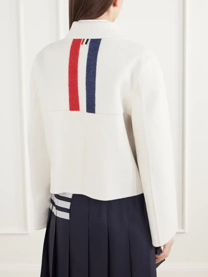Thom Browne Cropped Wool And Cashmere-blend Felt Jacket | Thumbnail 4 Thom Browne Cropped Wool And Cashmere-blend Felt Jacket | Thumbnail 4