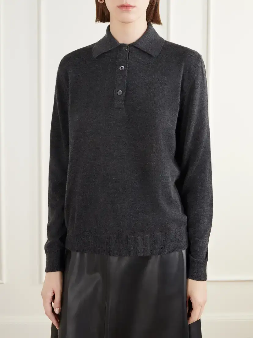 Giuliva Heritage The Cassiope Cashmere And Silk-blend Polo Sweater | Thumbnail 3 Giuliva Heritage The Cassiope Cashmere And Silk-blend Polo Sweater | Thumbnail 3