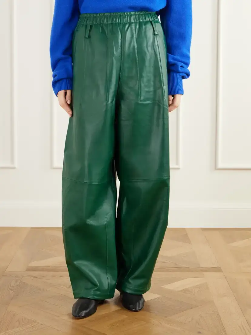 The Frankie Shop Oakdale Paneled Leather Wide-leg Pants | Thumbnail 3 The Frankie Shop Oakdale Paneled Leather Wide-leg Pants | Thumbnail 3
