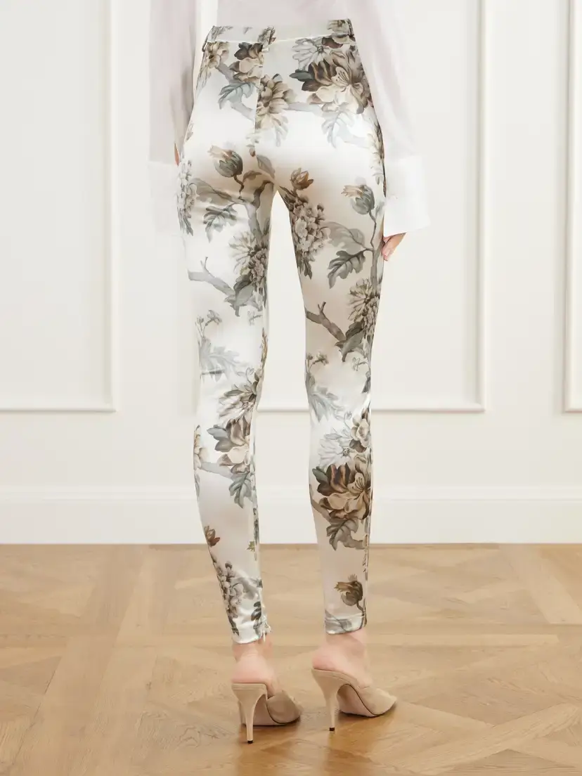 Acne Studios Floral-print Satin Skinny-leg Pants | Thumbnail 3