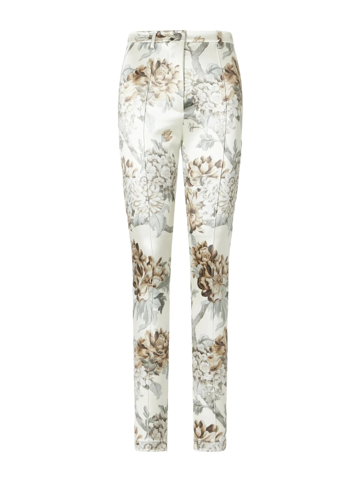 Floral-print Satin Skinny Pants