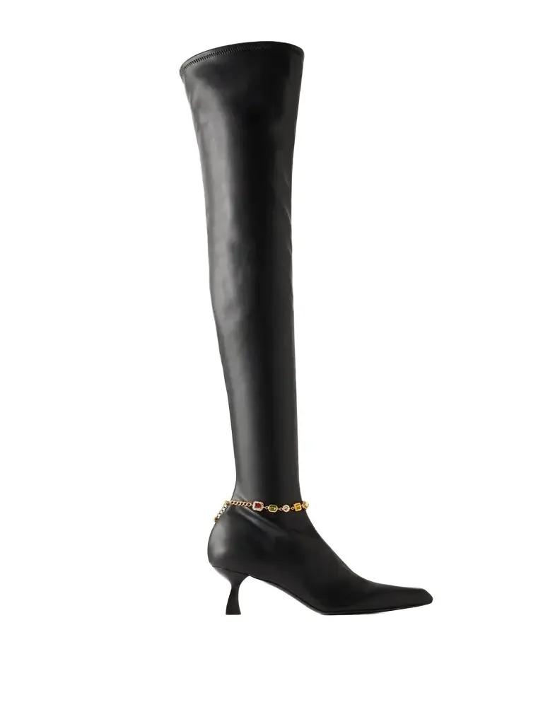 NODALETO Dona Stretch 50 Crystal-embellished Over-the-knee Boots