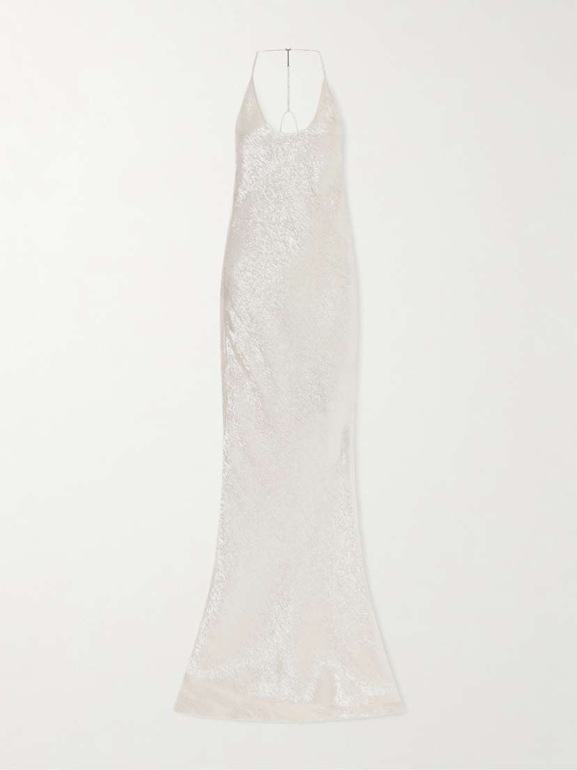 Tom Ford Metallic Silk-blend Lamé Maxi Dress