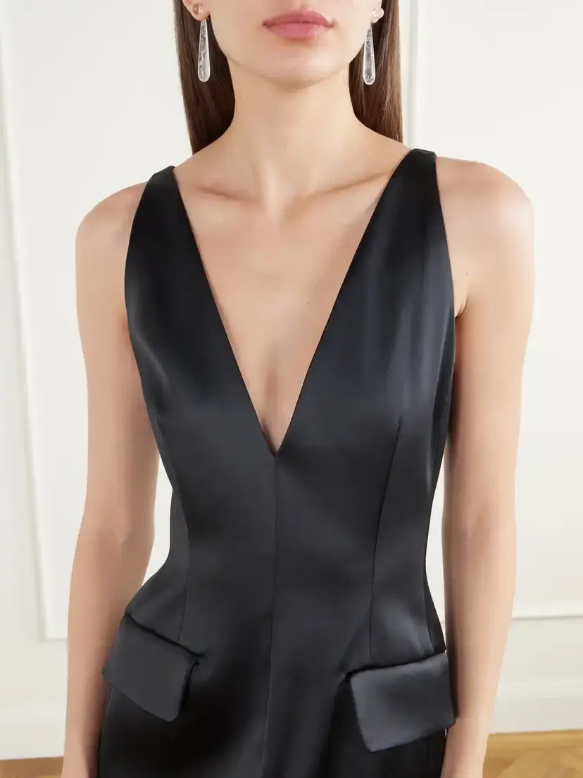 Sportmax Extra Darted Stretch-satin Midi Dress | Thumbnail 4