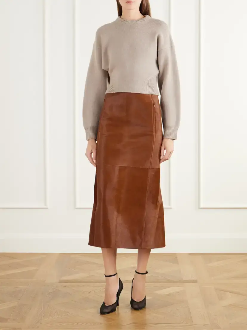 Alaïa Paneled Calf-hair Midi Skirt | Thumbnail 2 Alaïa Paneled Calf-hair Midi Skirt | Thumbnail 2