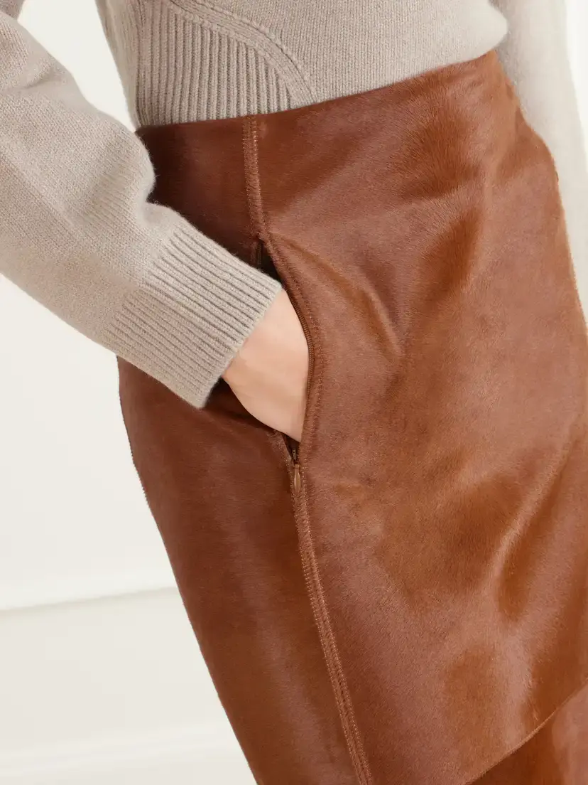 Alaïa Paneled Calf-hair Midi Skirt | Thumbnail 5 Alaïa Paneled Calf-hair Midi Skirt | Thumbnail 5