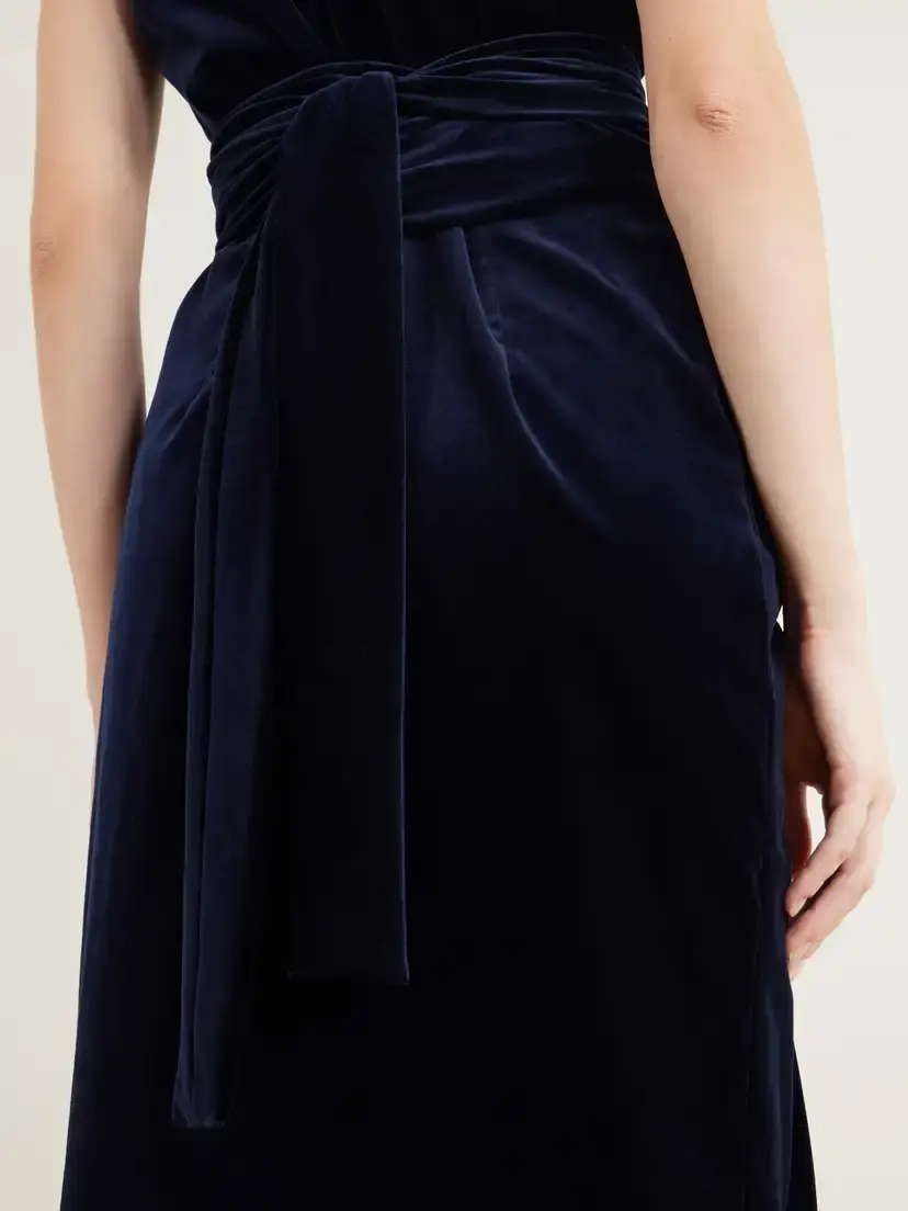 Altuzarra Tippi Gathered Cotton-blend Velvet Midi Dress | Thumbnail 5 Altuzarra Tippi Gathered Cotton-blend Velvet Midi Dress | Thumbnail 5