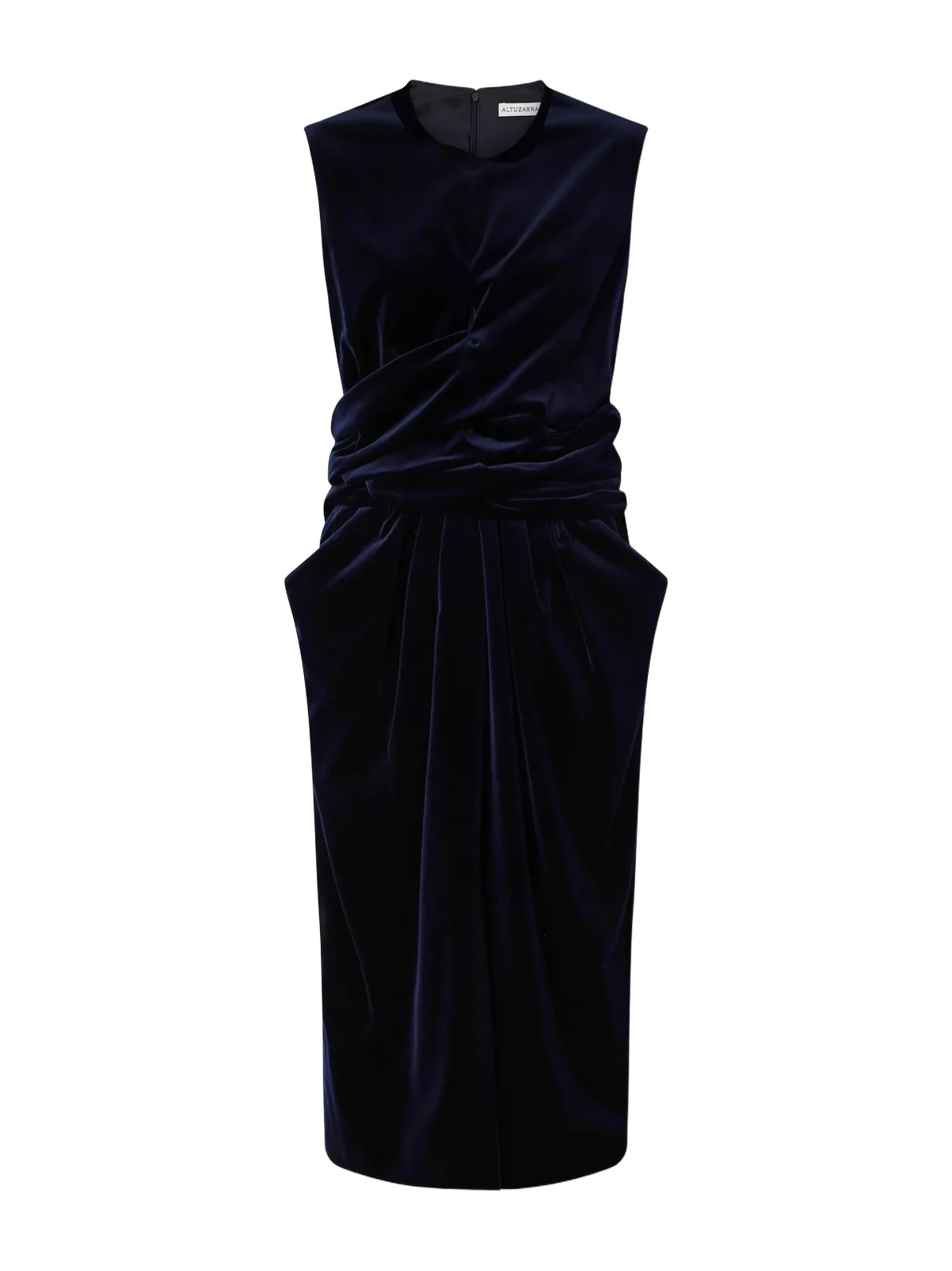 Tippi Gathered Cotton-blend Velvet Midi Dress Tippi Gathered Cotton-blend Velvet Midi Dress