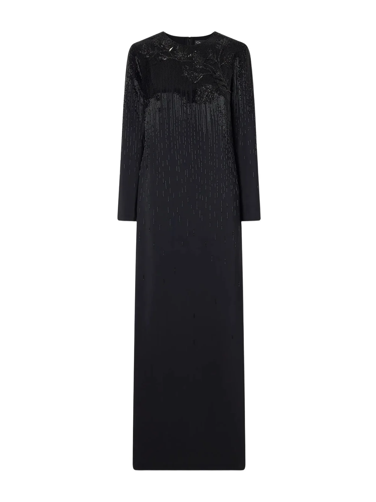 Oscar de la Renta Floral-appliquéd Bead-embellished Stretch-crepe Gown