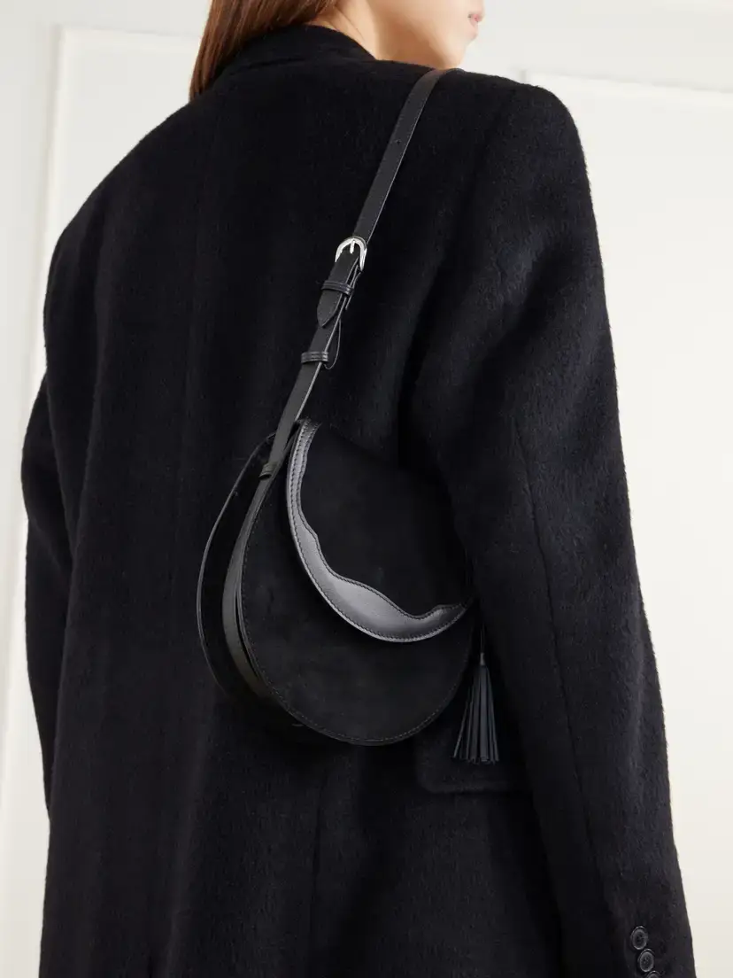 Hunting Season The Small Saddle Tasseled Leather-trimmed Suede Shoulder Bag | Thumbnail 2 Hunting Season The Small Saddle Tasseled Leather-trimmed Suede Shoulder Bag | Thumbnail 2