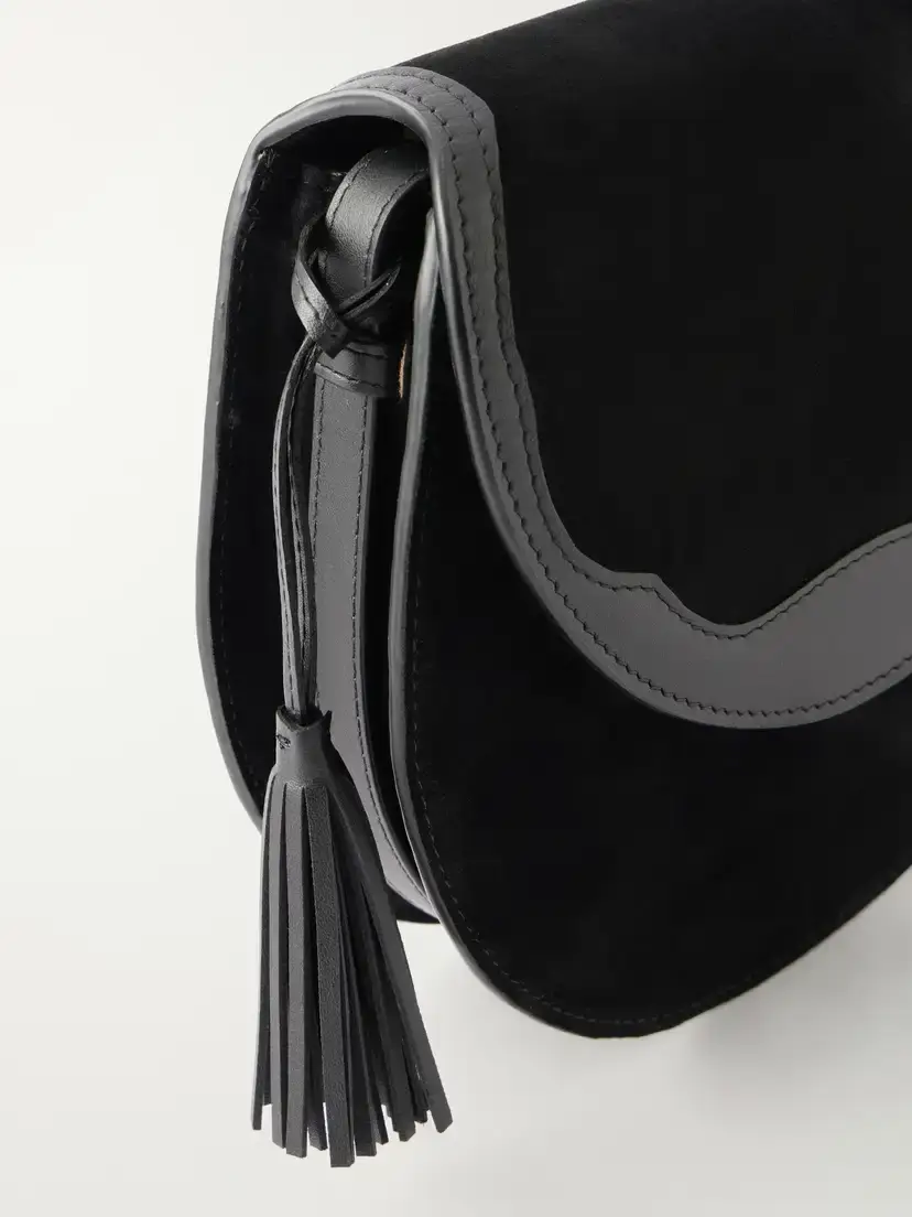 Hunting Season The Small Saddle Tasseled Leather-trimmed Suede Shoulder Bag | Thumbnail 5 Hunting Season The Small Saddle Tasseled Leather-trimmed Suede Shoulder Bag | Thumbnail 5
