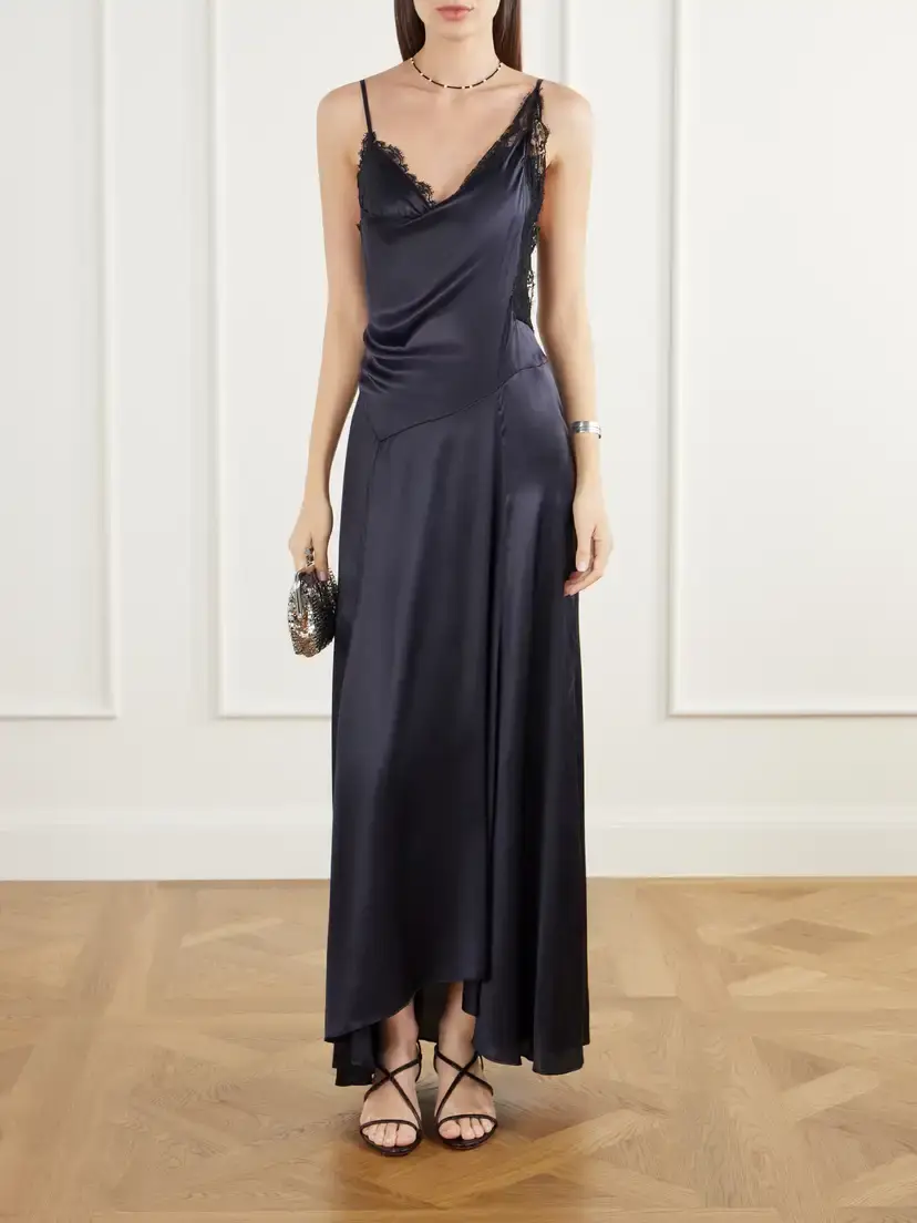 Isabel Marant Aloise Lace-trimmed Silk-blend Satin Maxi Dress | Thumbnail 2 Isabel Marant Aloise Lace-trimmed Silk-blend Satin Maxi Dress | Thumbnail 2