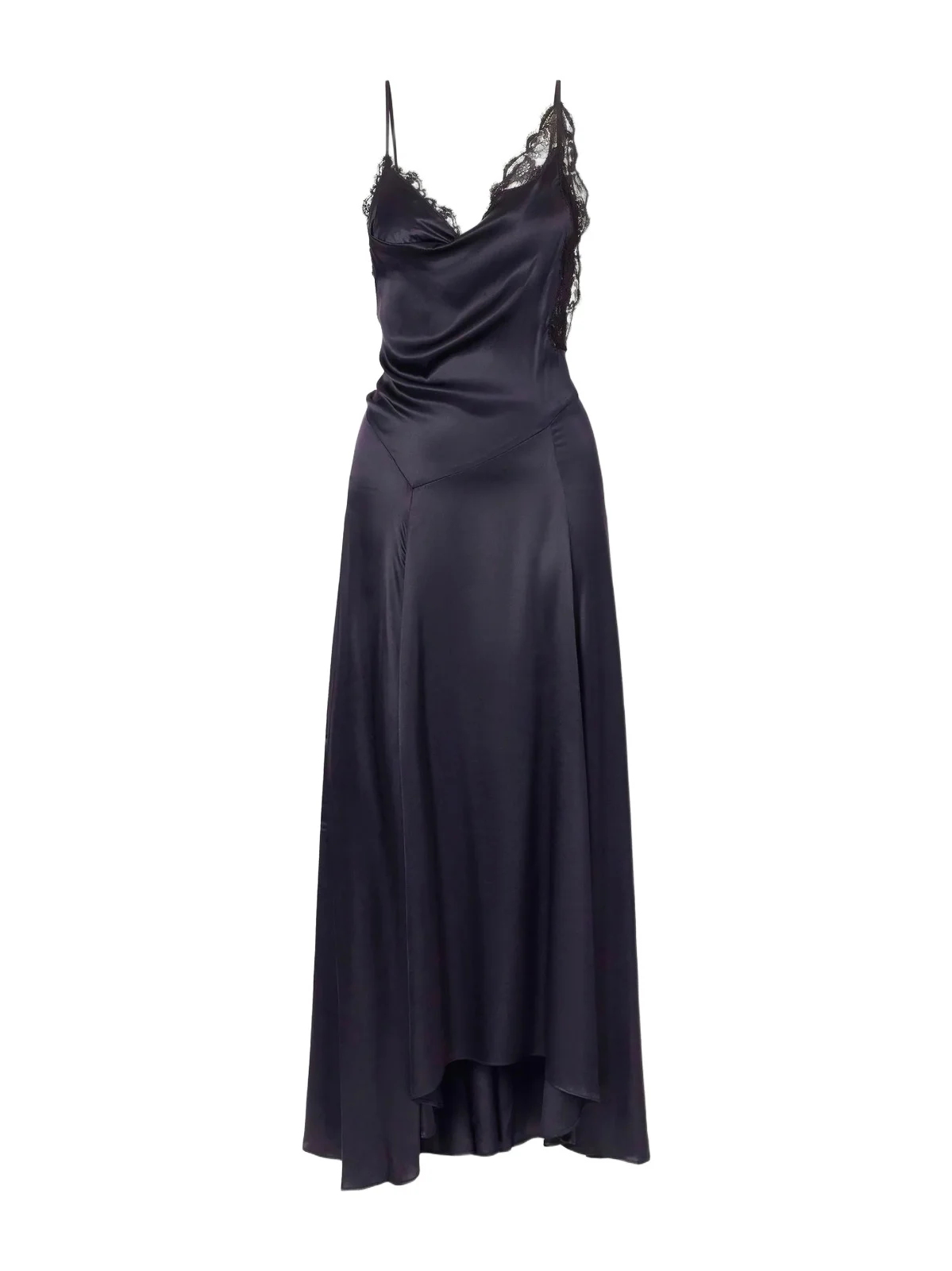 Aloise Lace-trimmed Silk-blend Satin Maxi Dress