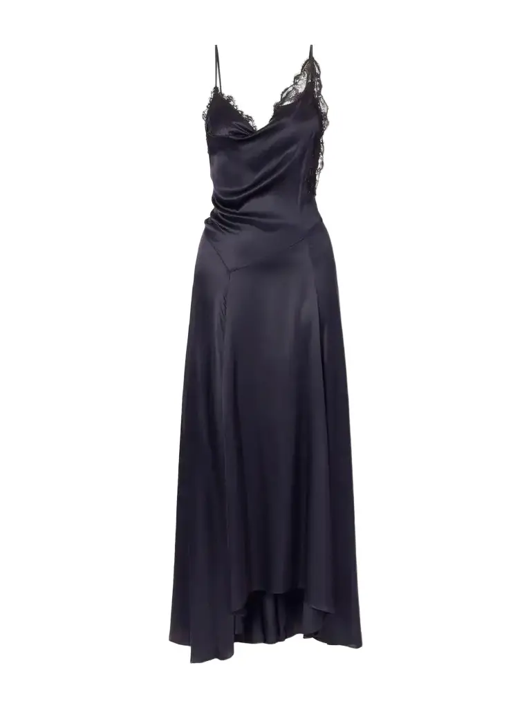 Isabel Marant Aloise Lace-trimmed Silk-blend Satin Maxi Dress