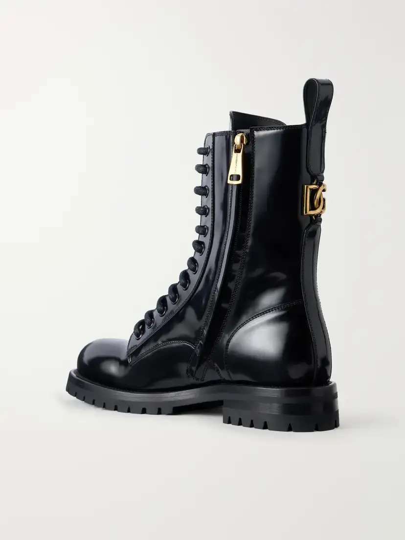 Dolce & Gabbana Logo-embellished Patent-leather Ankle Boots | Thumbnail 3 Dolce & Gabbana Logo-embellished Patent-leather Ankle Boots | Thumbnail 3