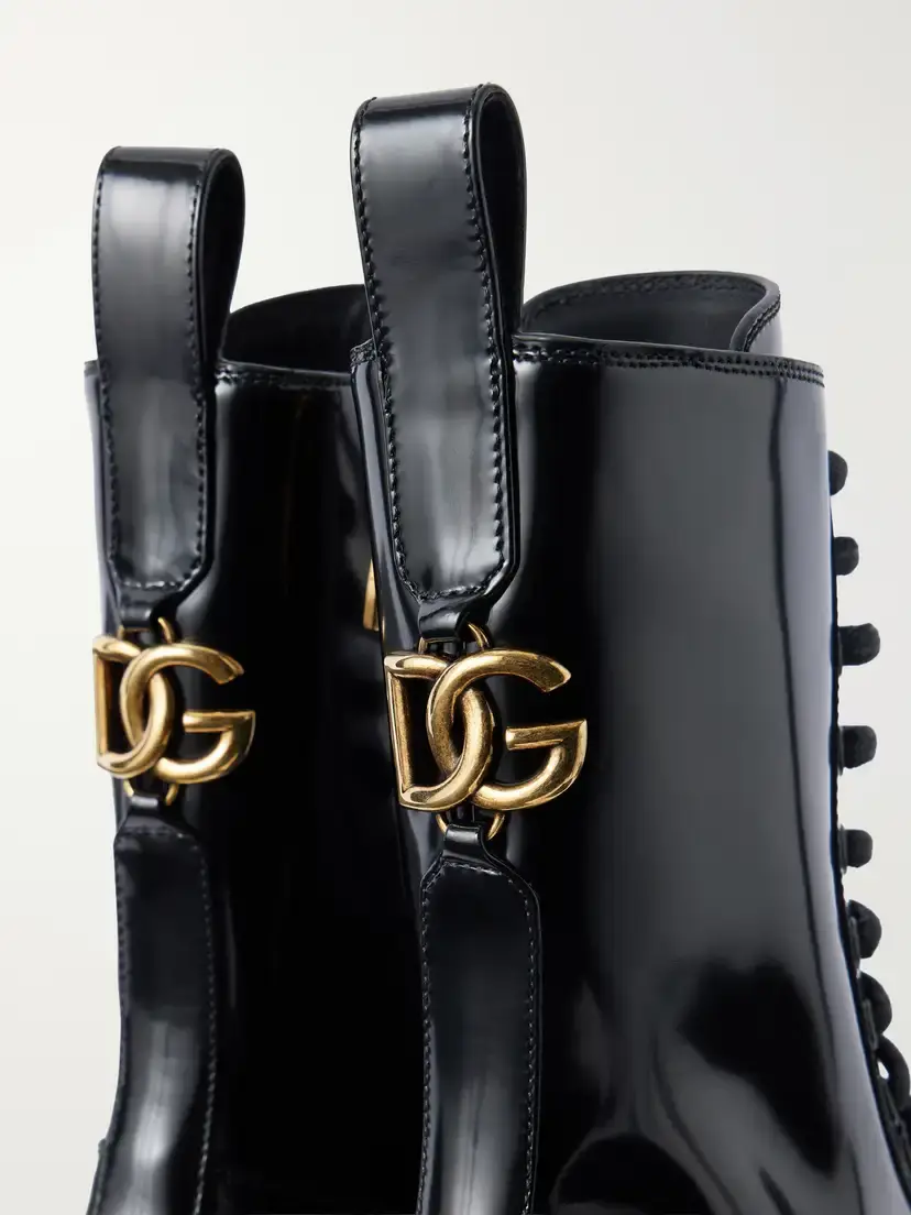 Dolce & Gabbana Logo-embellished Patent-leather Ankle Boots | Thumbnail 5 Dolce & Gabbana Logo-embellished Patent-leather Ankle Boots | Thumbnail 5