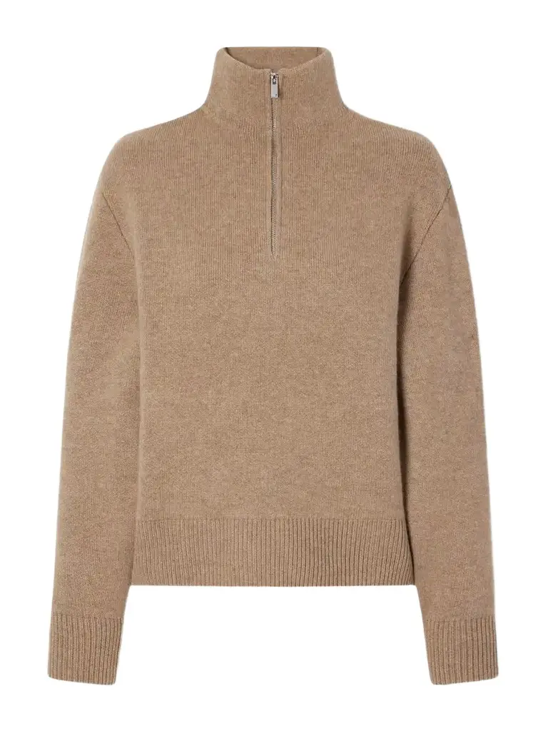Almada Dana Merino Wool And Cashmere-blend Half-zip Sweater