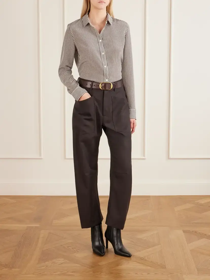 Nili Lotan Gaia Striped Silk-crepe De Chine Shirt | Thumbnail 2 Nili Lotan Gaia Striped Silk-crepe De Chine Shirt | Thumbnail 2
