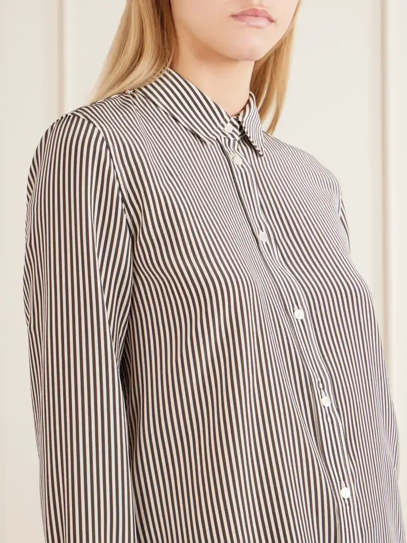 Nili Lotan Gaia Striped Silk-crepe De Chine Shirt | Thumbnail 4 Nili Lotan Gaia Striped Silk-crepe De Chine Shirt | Thumbnail 4