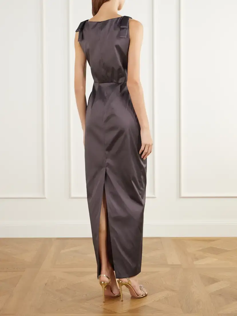 BERNADETTE Lene Bow-detailed Taffeta Maxi Dress | Thumbnail 3 BERNADETTE Lene Bow-detailed Taffeta Maxi Dress | Thumbnail 3