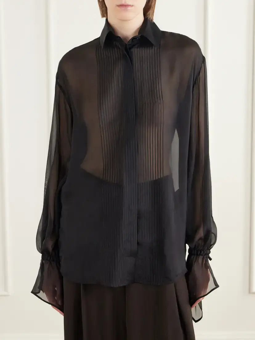 Etro Pintucked Silk-chiffon Shirt | Thumbnail 3 Etro Pintucked Silk-chiffon Shirt | Thumbnail 3