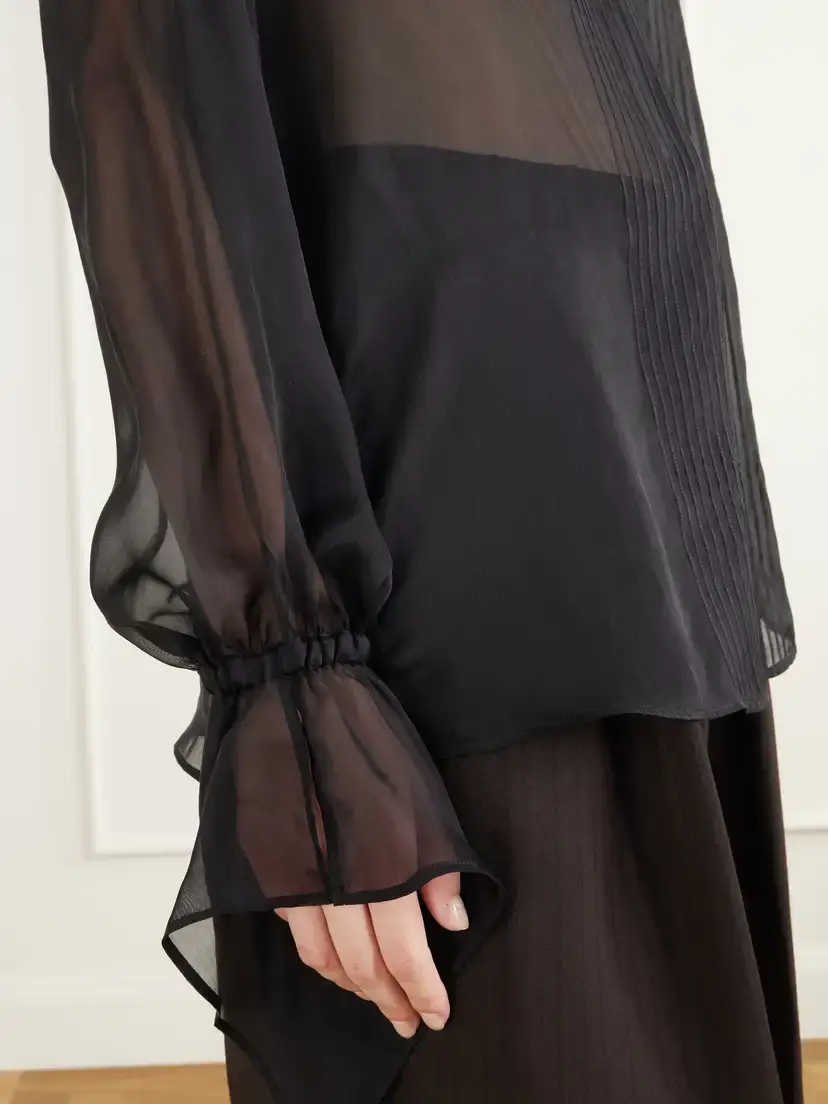Etro Pintucked Silk-chiffon Shirt | Thumbnail 5 Etro Pintucked Silk-chiffon Shirt | Thumbnail 5