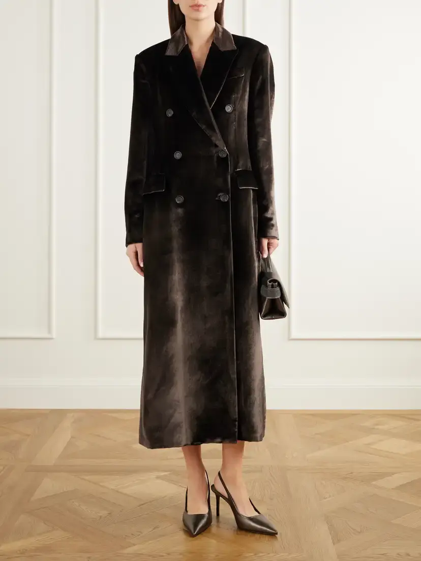 Brunello Cucinelli Double-breasted Velvet Coat | Thumbnail 2 Brunello Cucinelli Double-breasted Velvet Coat | Thumbnail 2