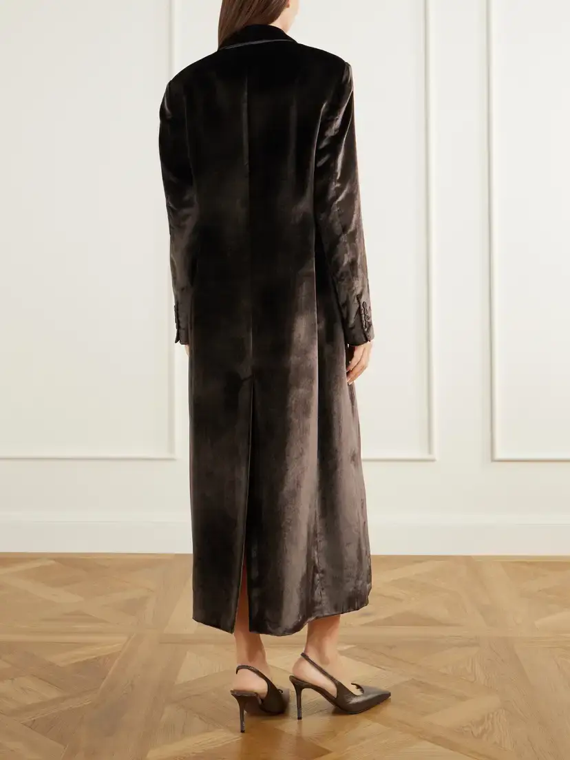Brunello Cucinelli Double-breasted Velvet Coat | Thumbnail 3 Brunello Cucinelli Double-breasted Velvet Coat | Thumbnail 3
