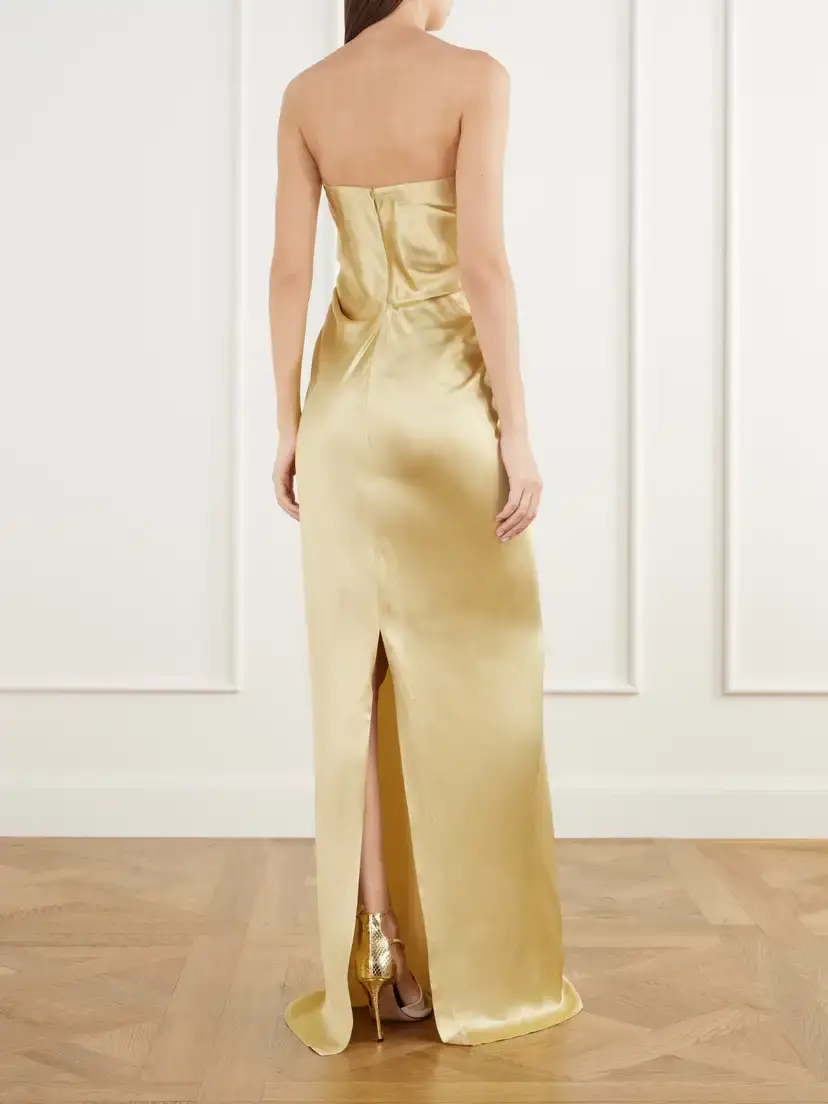 Tove Zenaida Strapless Draped Satin Gown | Thumbnail 3