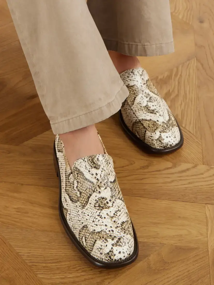 Acne Studios Logo-detailed Snake-effect Leather Loafers | Thumbnail 2 Acne Studios Logo-detailed Snake-effect Leather Loafers | Thumbnail 2