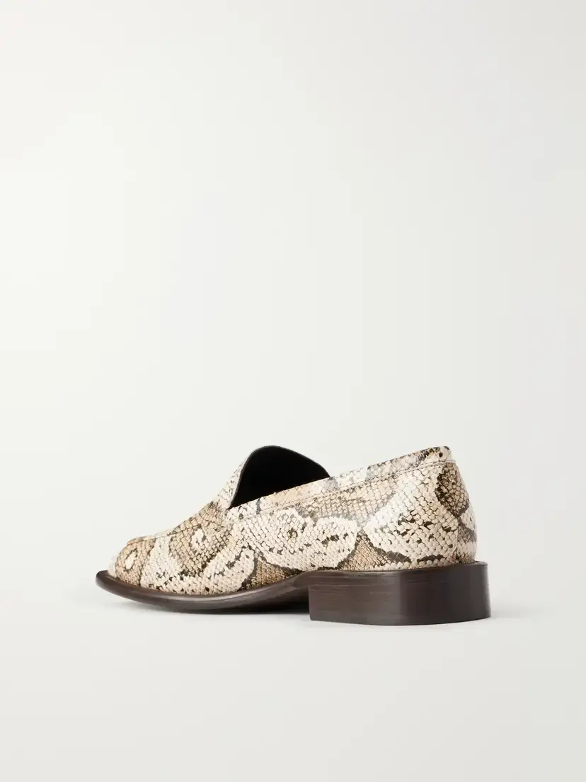 Acne Studios Logo-detailed Snake-effect Leather Loafers | Thumbnail 3 Acne Studios Logo-detailed Snake-effect Leather Loafers | Thumbnail 3