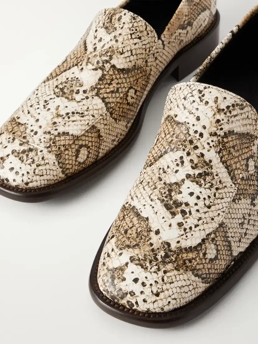 Acne Studios Logo-detailed Snake-effect Leather Loafers | Thumbnail 5 Acne Studios Logo-detailed Snake-effect Leather Loafers | Thumbnail 5