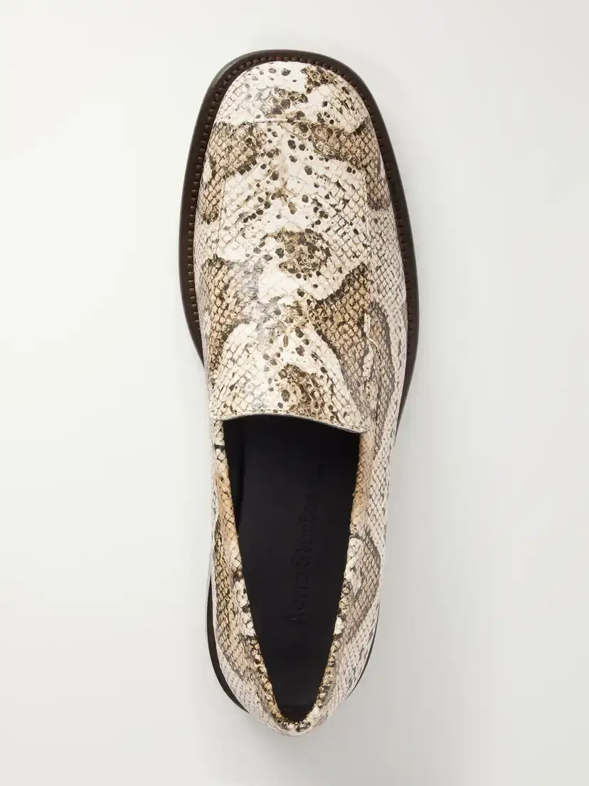 Acne Studios Logo-detailed Snake-effect Leather Loafers | Thumbnail 6 Acne Studios Logo-detailed Snake-effect Leather Loafers | Thumbnail 6