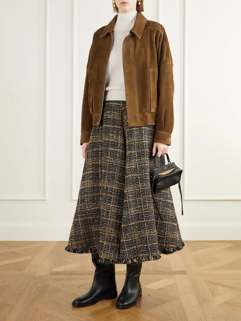 Altuzarra Varda Fringe-trimmed Tweed Midi Skirt | Thumbnail 2