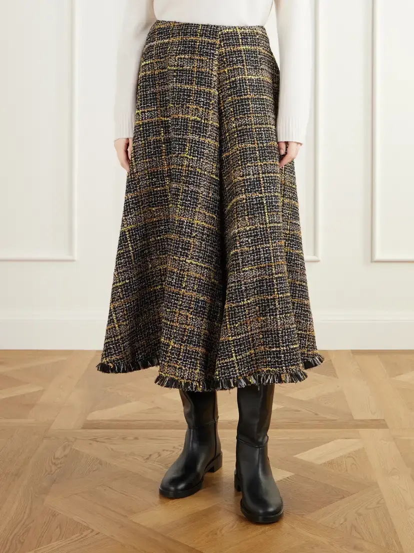 Altuzarra Varda Fringe-trimmed Tweed Midi Skirt | Thumbnail 3
