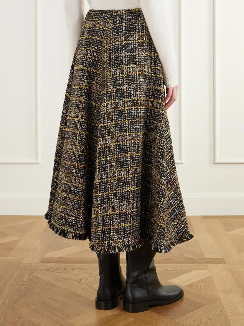 Altuzarra Varda Fringe-trimmed Tweed Midi Skirt | Thumbnail 4