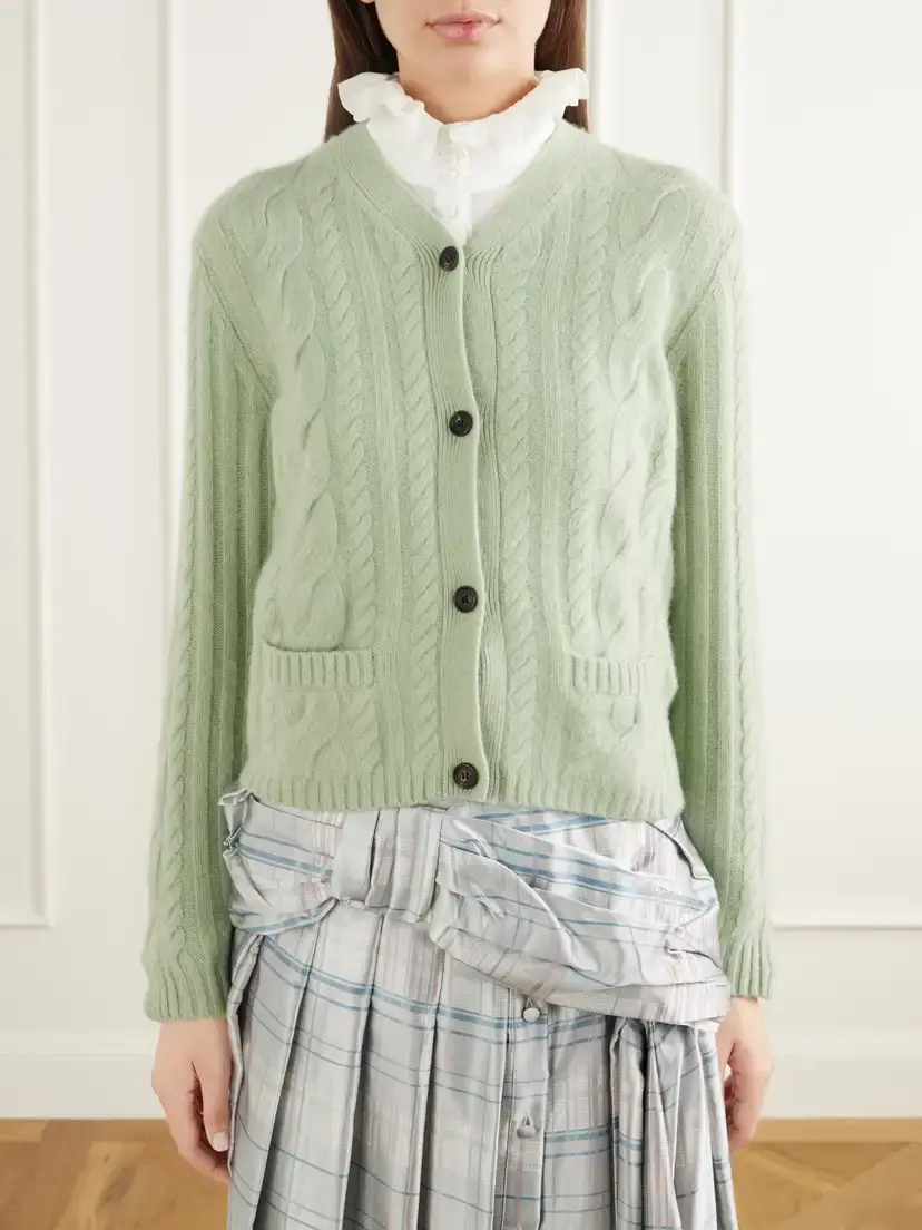 Acne Studios Cable-knit Cashmere-blend Cardigan | Thumbnail 3
