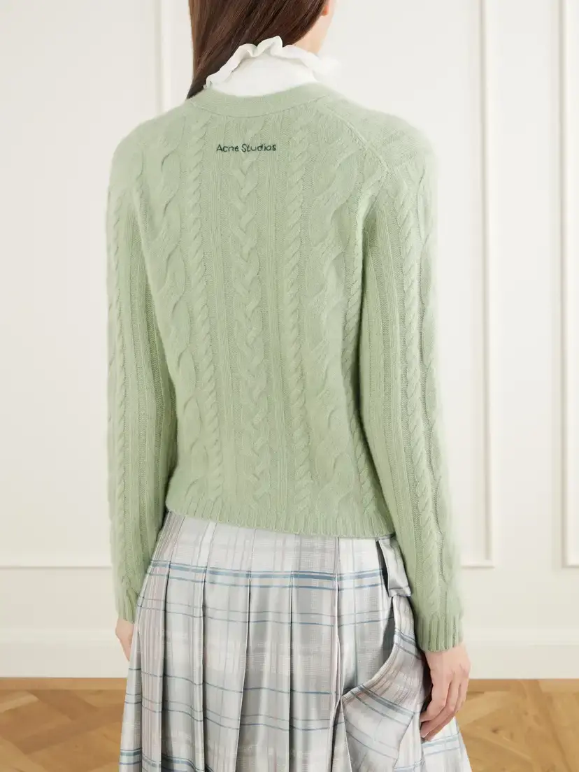 Acne Studios Cable-knit Cashmere-blend Cardigan | Thumbnail 4