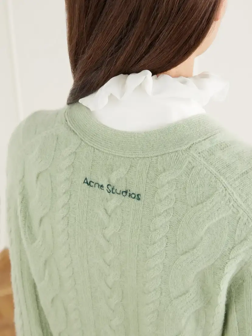 Acne Studios Cable-knit Cashmere-blend Cardigan | Thumbnail 5