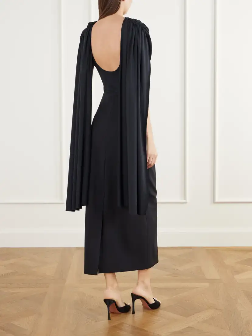 Maygel Coronel Burano Cape-detailed Draped Stretch-jersey Bodysuit | Thumbnail 3 Maygel Coronel Burano Cape-detailed Draped Stretch-jersey Bodysuit | Thumbnail 3