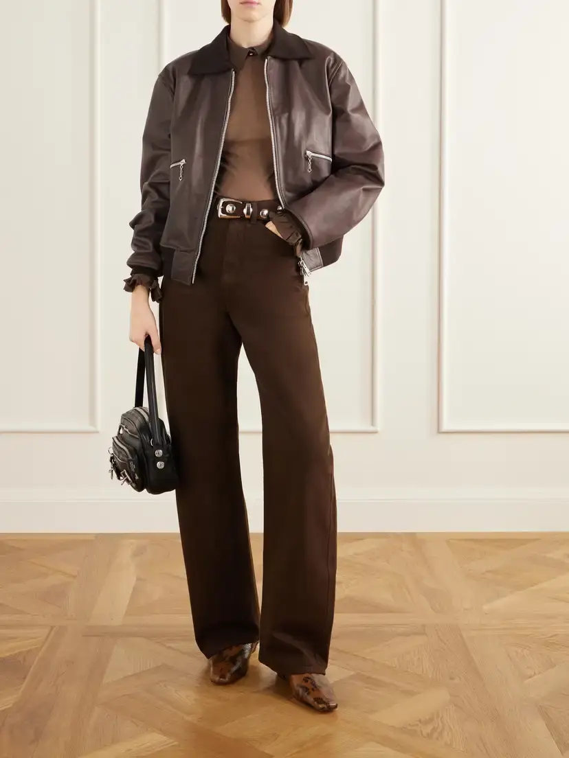 Acne Studios Emara Ruffled Silk-trimmed Mesh Blouse | Thumbnail 2 Acne Studios Emara Ruffled Silk-trimmed Mesh Blouse | Thumbnail 2