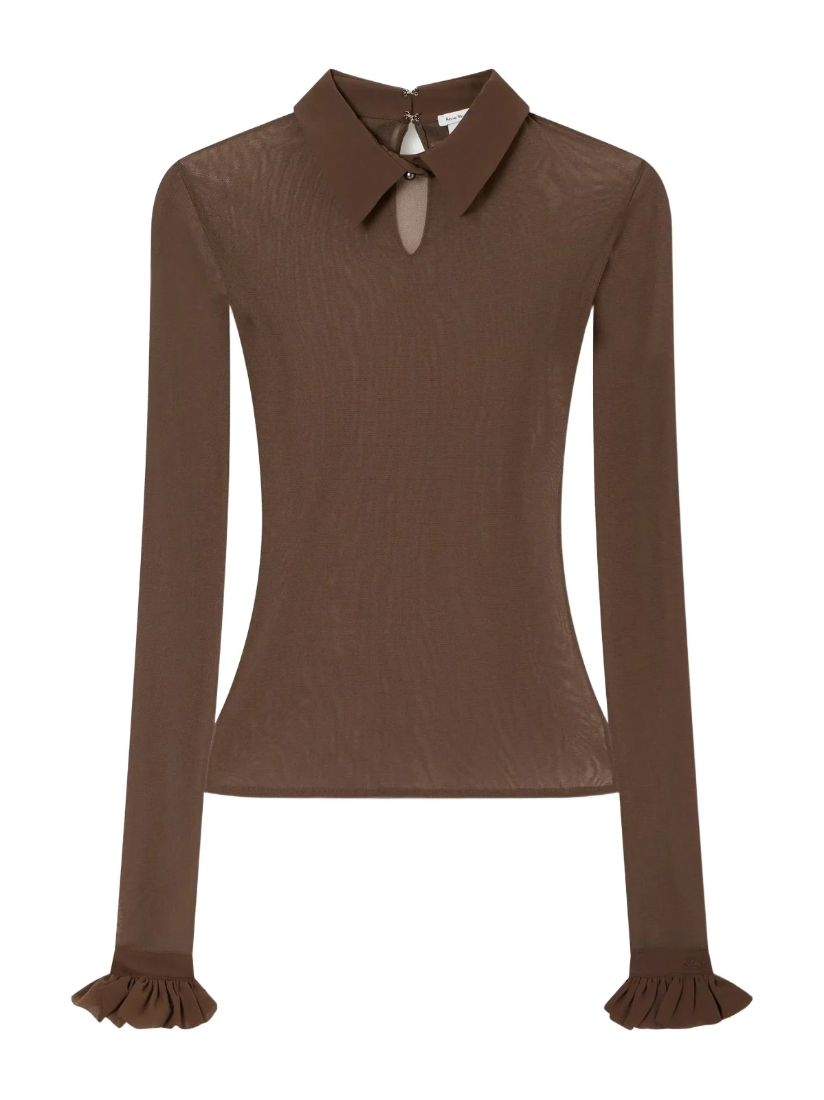 Acne Studios Emara Ruffled Silk-trimmed Mesh Blouse