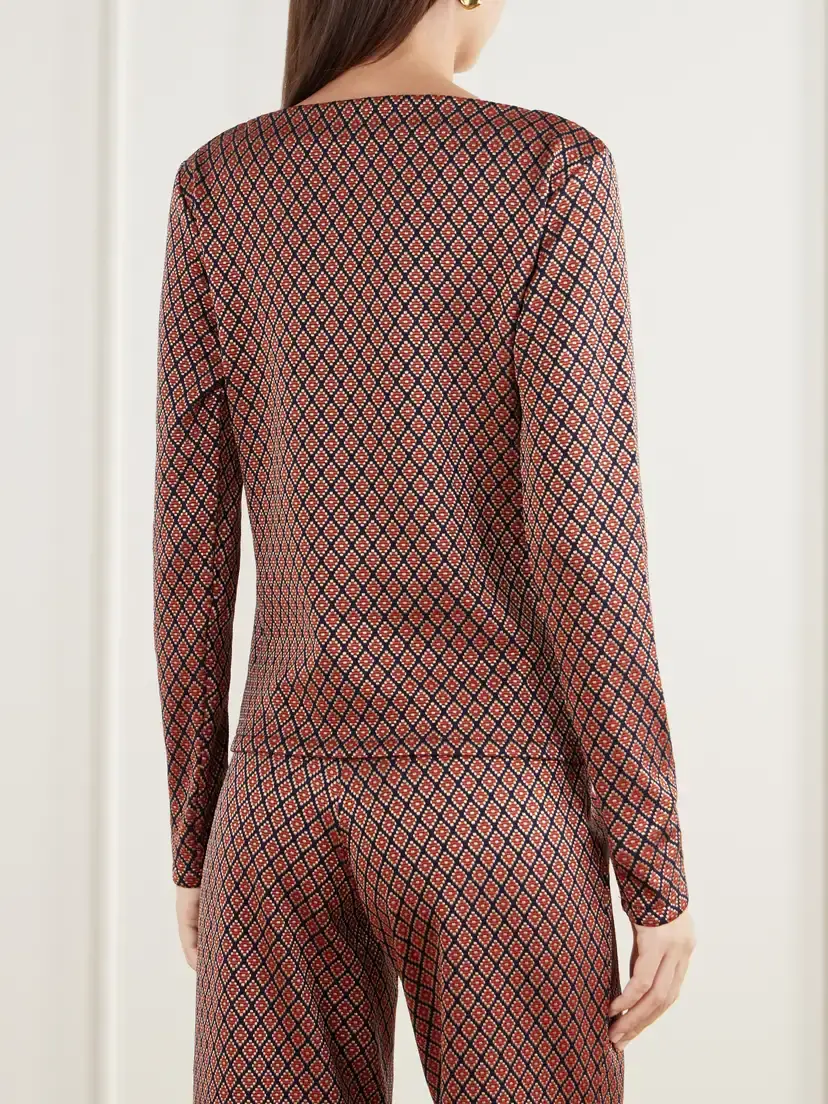 Giuliva Heritage The April Boatneck Diamond-jacquard Stretch-jersey Top | Thumbnail 4 Giuliva Heritage The April Boatneck Diamond-jacquard Stretch-jersey Top | Thumbnail 4