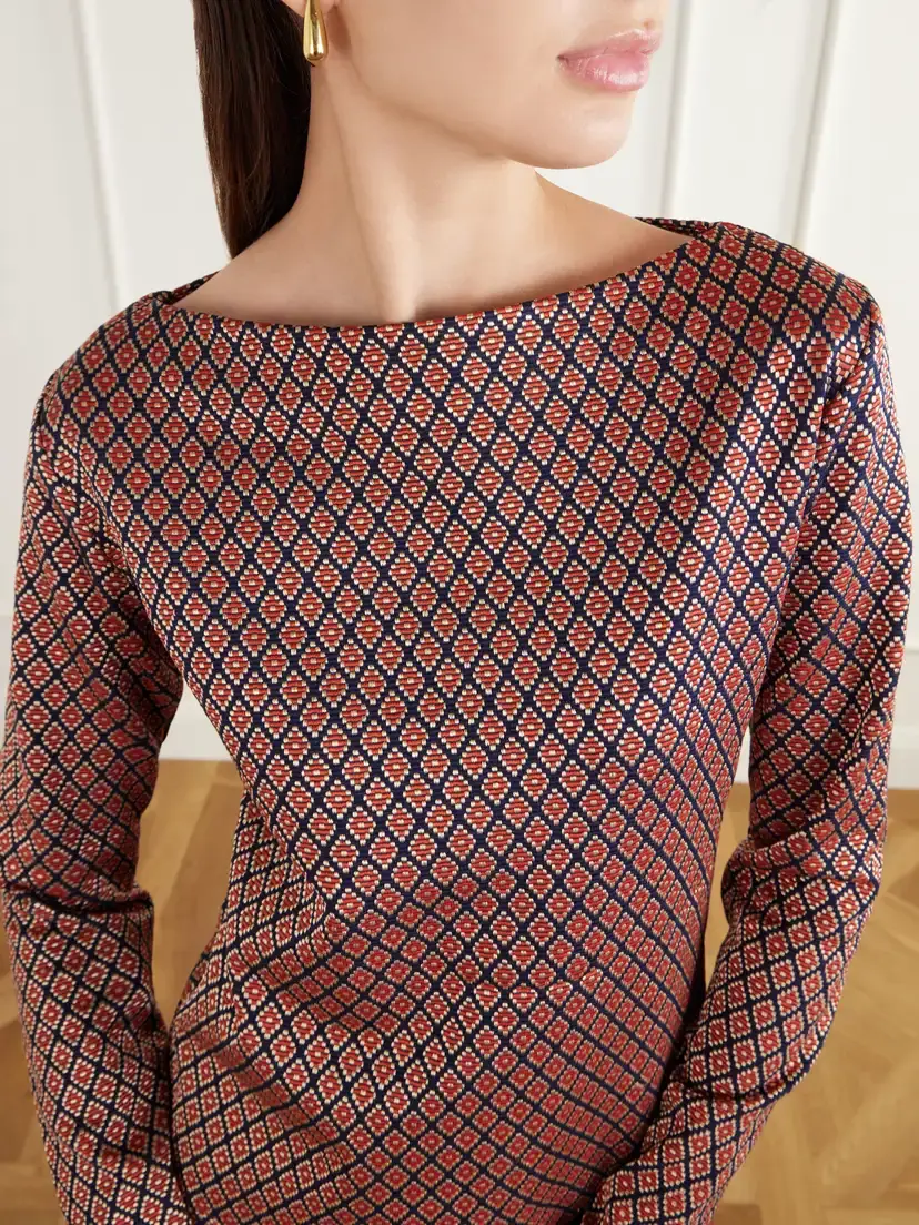Giuliva Heritage The April Boatneck Diamond-jacquard Stretch-jersey Top | Thumbnail 5 Giuliva Heritage The April Boatneck Diamond-jacquard Stretch-jersey Top | Thumbnail 5