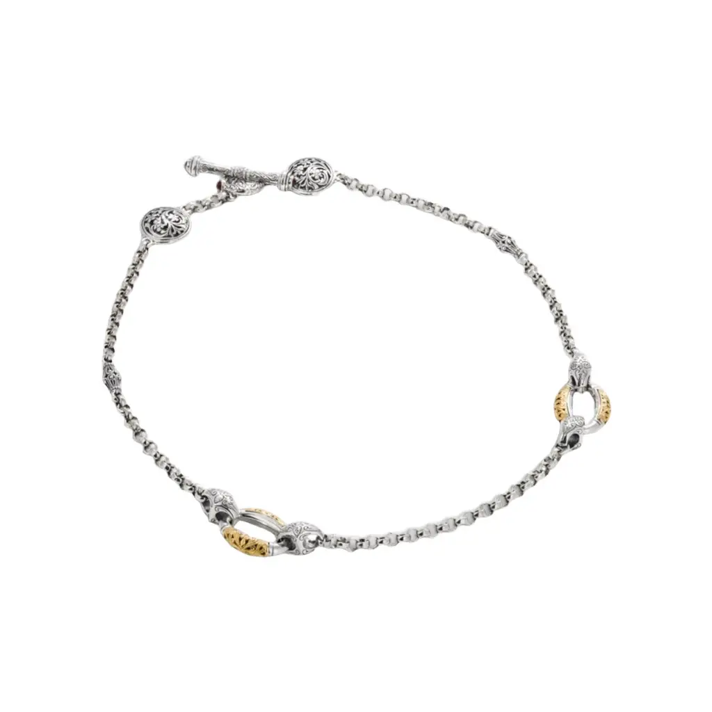 Konstantino Classic Sterling Silver 18k Yellow Gold Necklace by The Solist Konstantino Classic Sterling Silver 18k Yellow Gold Necklace by The Solist